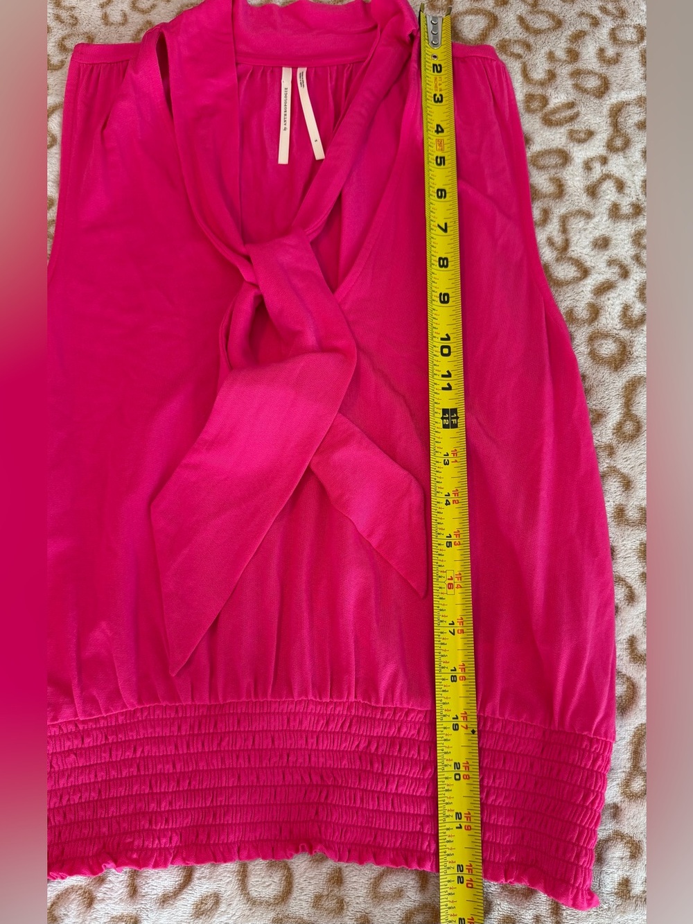 Anthropologie Tie-Neck Sleeves Blouse 
Fuchsia Pink Women’s Size: S - Picture 9 of 9